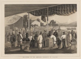 Delivering of the American Presents at Yokohama, 1855